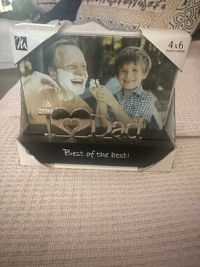 I Love Dad 4x6 Photo Frame - Black and Silver Father’s Day